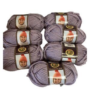 Yarn Lot Of 7 Skeins Lion Brand Seattle Mist Super Bulky Purple 81 Yds Each